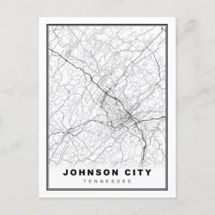 Postal Mapa de la ciudad de Johnson