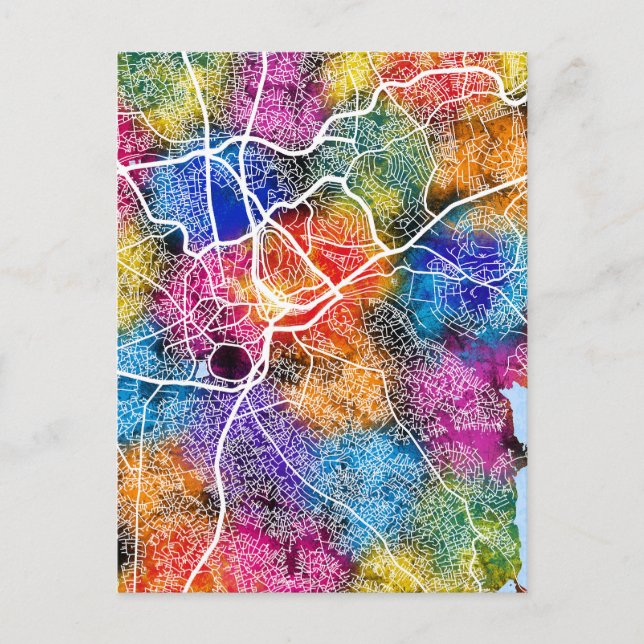 Postal Mapa de la ciudad de Kampala Uganda (Anverso)