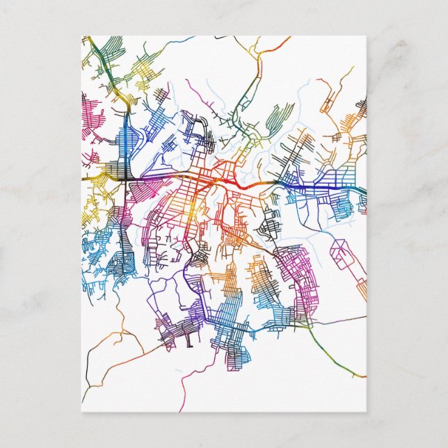 Postal Mapa de la ciudad de Kananga República Democrática (Anverso)