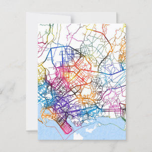 Postal Mapa de la ciudad de Karachi en Pakistán