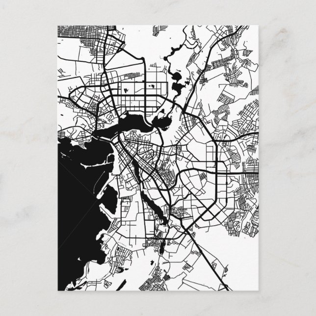 Postal Mapa de la ciudad de Kazán Rusia (Anverso)