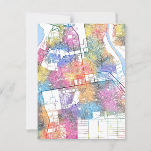 Postal Mapa de la ciudad de Khartoum en Sudán