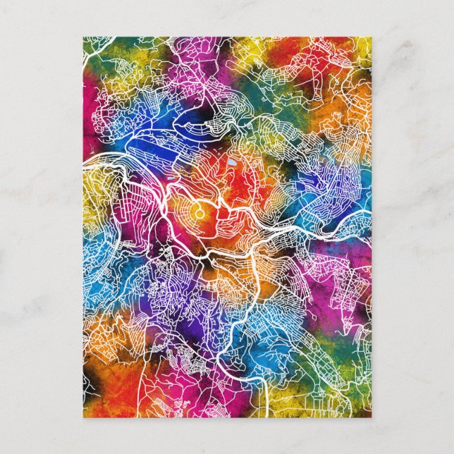 Postal Mapa de la ciudad de Kigali Ruanda (Anverso)