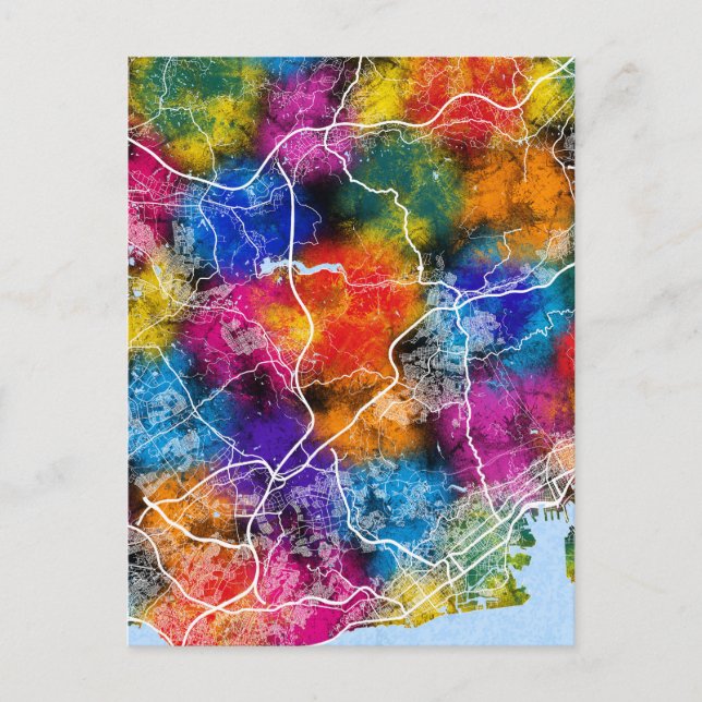 Postal Mapa de la ciudad de Kobe (Anverso)