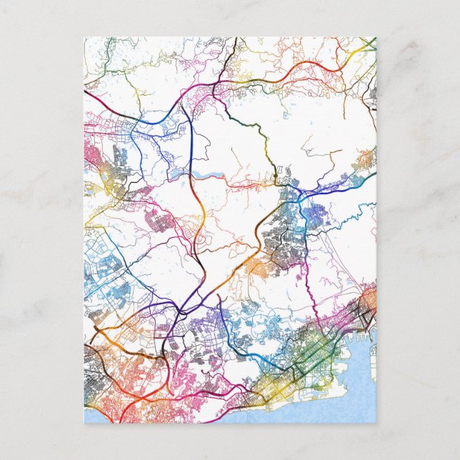 Postal Mapa de la ciudad de Kobe (Anverso)