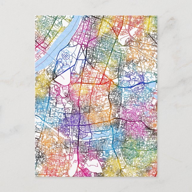 Postal Mapa de la ciudad de Kolkata en Bengala Occidental (Anverso)