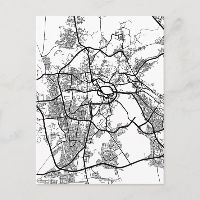 Postal Mapa de la ciudad de La Meca Arabia Saudita (Anverso)
