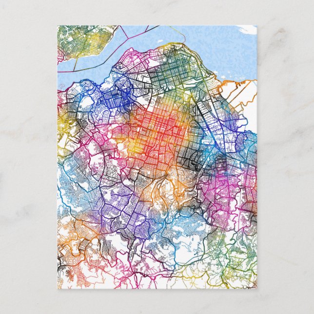 Postal Mapa de la ciudad de la República Democrática del  (Anverso)