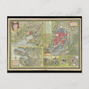 Postal Mapa de la ciudad de La Rochelle & Aunis France 17