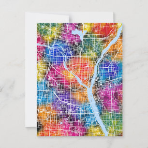 Postal Mapa de la ciudad de Linyi China