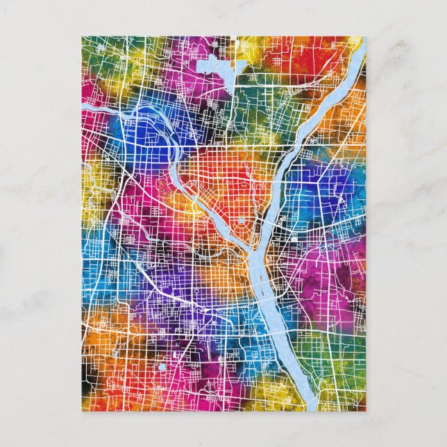 Postal Mapa de la ciudad de Linyi China (Anverso)