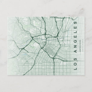 Postal Mapa de la ciudad de Los Ángeles Postcard Minimali