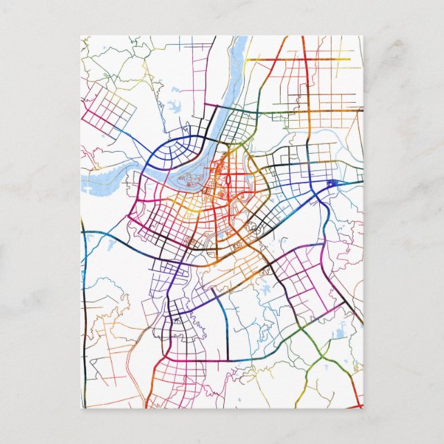 Postal Mapa de la ciudad de Lu'An en China (Anverso)