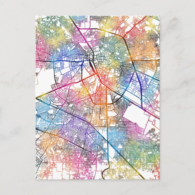 Postal Mapa de la ciudad de Ludhiana en India (Anverso)