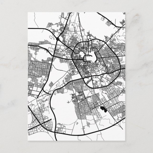 Postal Mapa de la ciudad de Madinah Arabia Saudita (Anverso)