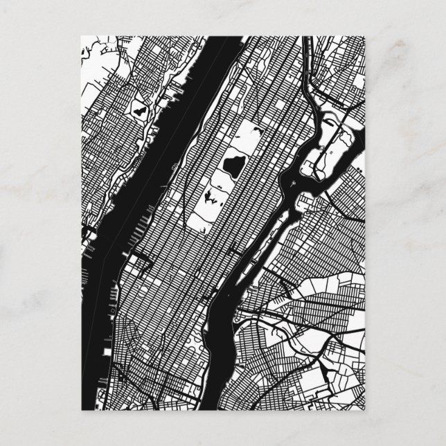 Postal Mapa de la ciudad de Manhattan EE. UU. (Anverso)