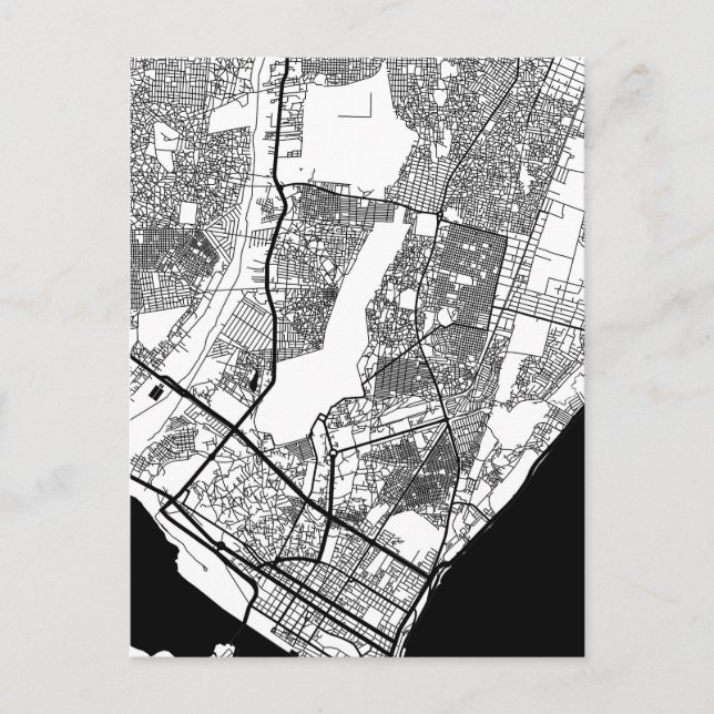 Postal Mapa de la ciudad de Maputo Mozambique (Anverso)