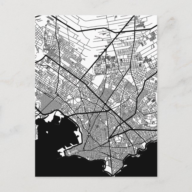 Postal Mapa de la ciudad de Montevideo Uruguay (Anverso)