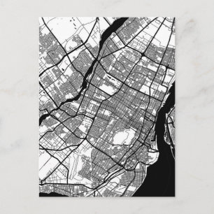 Postal Mapa de la ciudad de Montreal Quebec Canadá