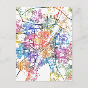 Postal Mapa de la ciudad de Múnich Alemania