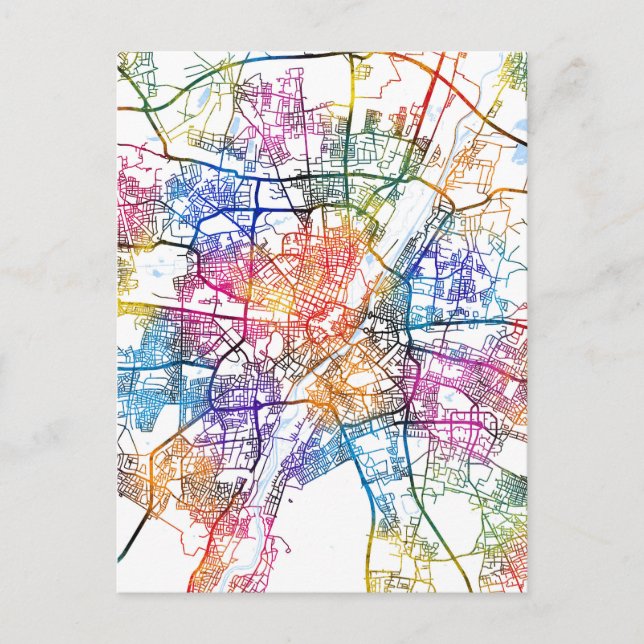Postal Mapa de la ciudad de Múnich Alemania (Anverso)