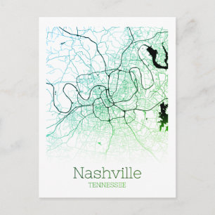 Postal Mapa de la ciudad de Nashville
