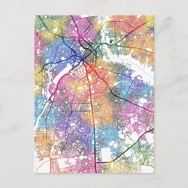 Postal Mapa de la ciudad de Nigeria (Anverso)