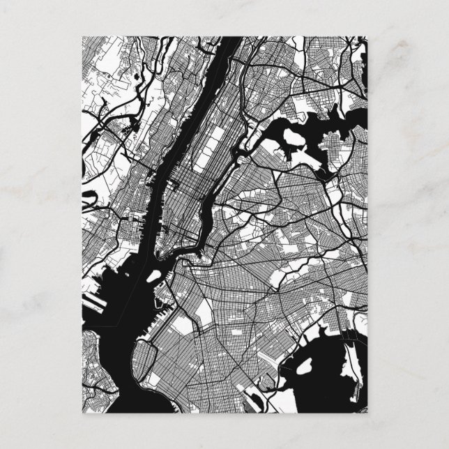 Postal Mapa de la ciudad de Nueva York Nueva York (Anverso)