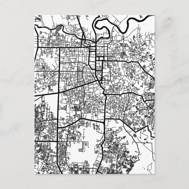 Postal Mapa de la ciudad de Pekanbaru Indonesia (Anverso)