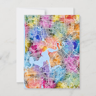 Postal Mapa de la ciudad de Perth Australia
