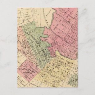 Postal Mapa de la ciudad de Petaluma 1877