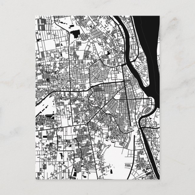 Postal Mapa de la ciudad de Phnom Penh Camboya (Anverso)