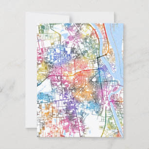 Postal Mapa de la ciudad de Phnom Penh en Camboya