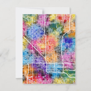 Postal Mapa de la ciudad de Phoenix Arizona