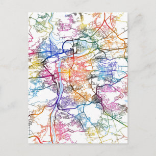 Postal Mapa de la ciudad de Praga Chequia
