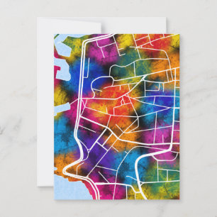 Postal Mapa de la ciudad de Ras Beirut Líbano