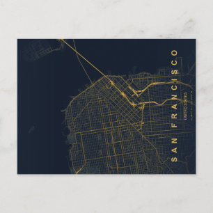 Postal Mapa de la ciudad de San Francisco Postcard Minima