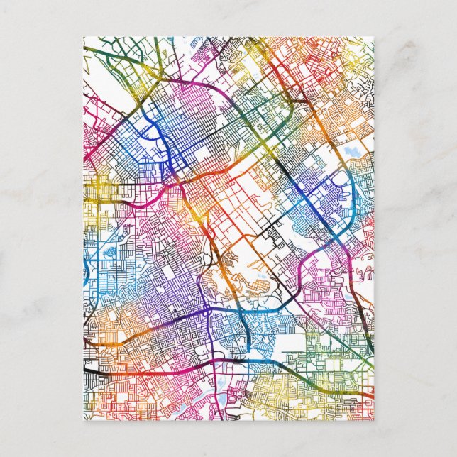 Postal Mapa de la ciudad de San José EE. UU. (Anverso)