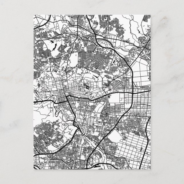 Postal Mapa de la ciudad de Sendai Japón (Anverso)
