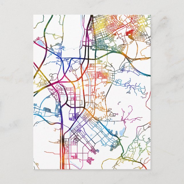 Postal Mapa de la ciudad de Seongnam-si Corea del Sur (Anverso)