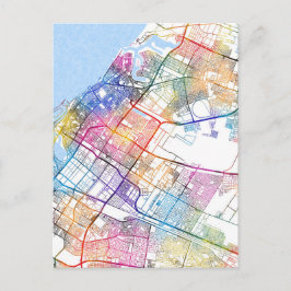 Postal Mapa de la ciudad de Sharjah Emiratos Árabes Unido