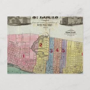 Postal Mapa de la ciudad de St. Louis