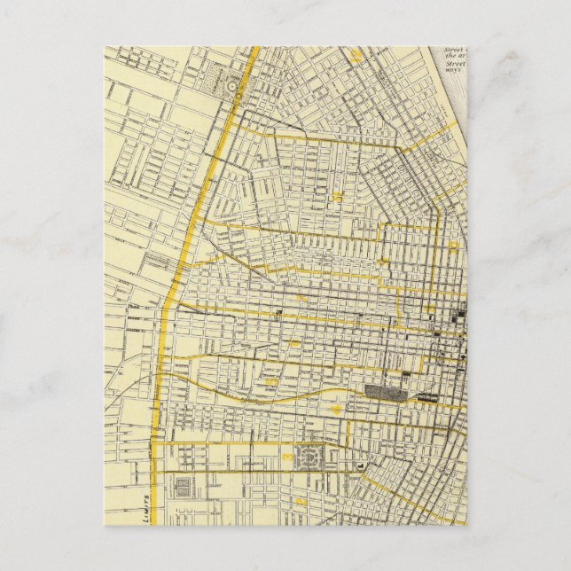 Postal Mapa de la ciudad de St Louis (Anverso)