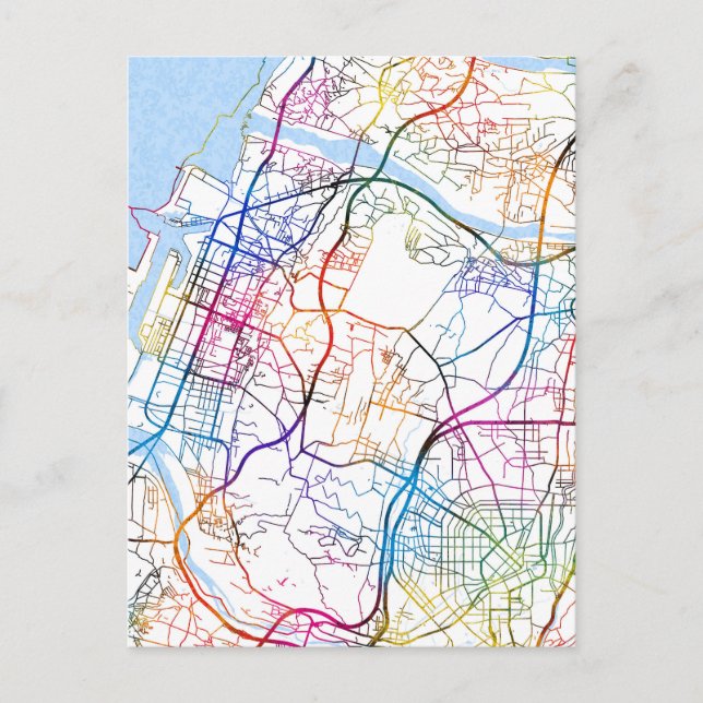 Postal Mapa de la ciudad de Taichung Taiwán (Anverso)