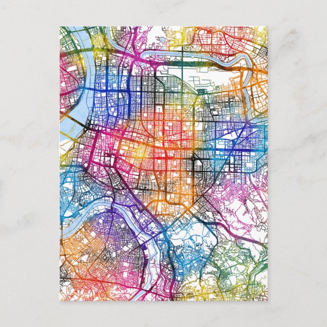 Postal Mapa de la ciudad de Taipei en Taiwán (Anverso)