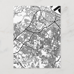 Postal Mapa de la ciudad de Tánger Marruecos
