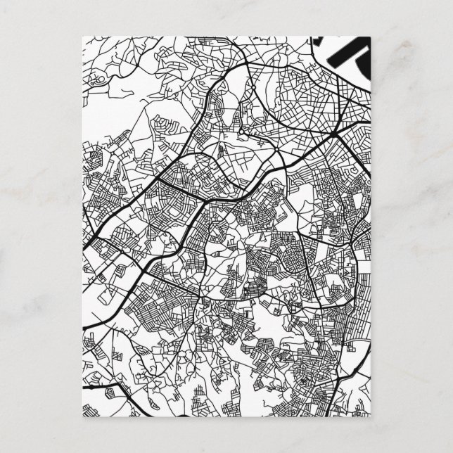 Postal Mapa de la ciudad de Tánger Marruecos (Anverso)