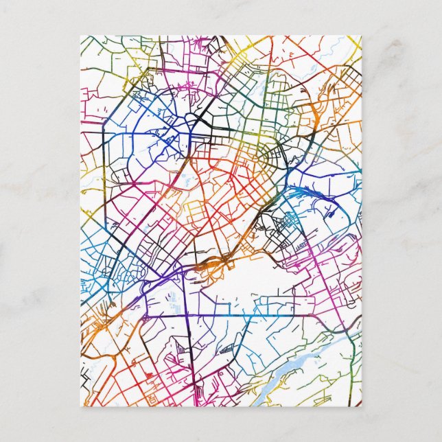 Postal Mapa de la ciudad de Taskent en Uzbekistán (Anverso)