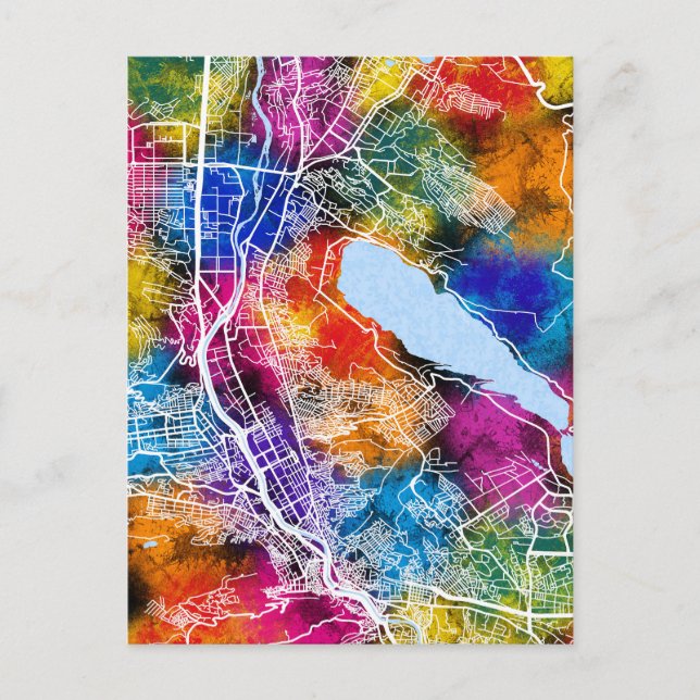 Postal Mapa de la ciudad de Tbilisi Georgia (Anverso)