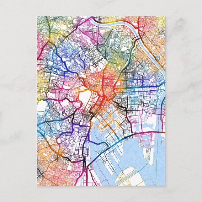 Postal Mapa de la ciudad de Tokio (Anverso)